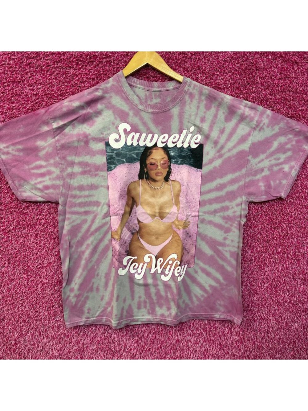 Saweetie Icy Wifey High Maintenance Oversized Rap Tie Dye 1X